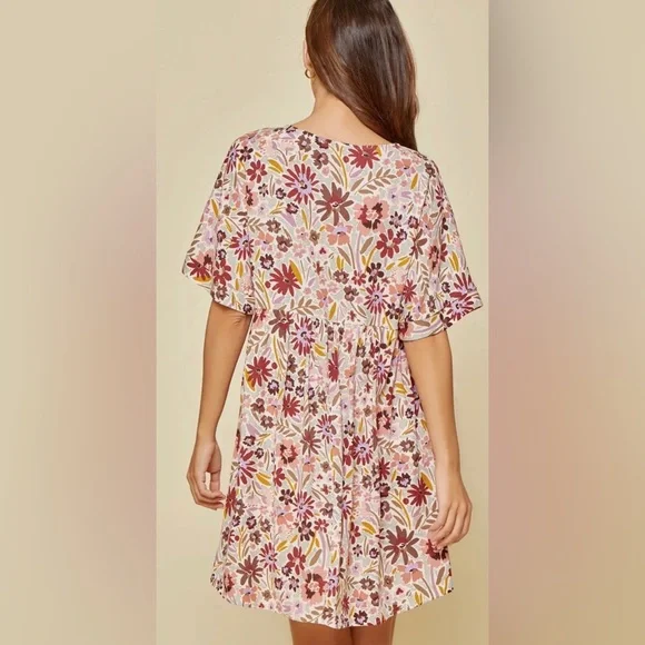 Lyn Burches Garden of Envy Floral BabyDoll Mini Dress - Picture 5 of 8